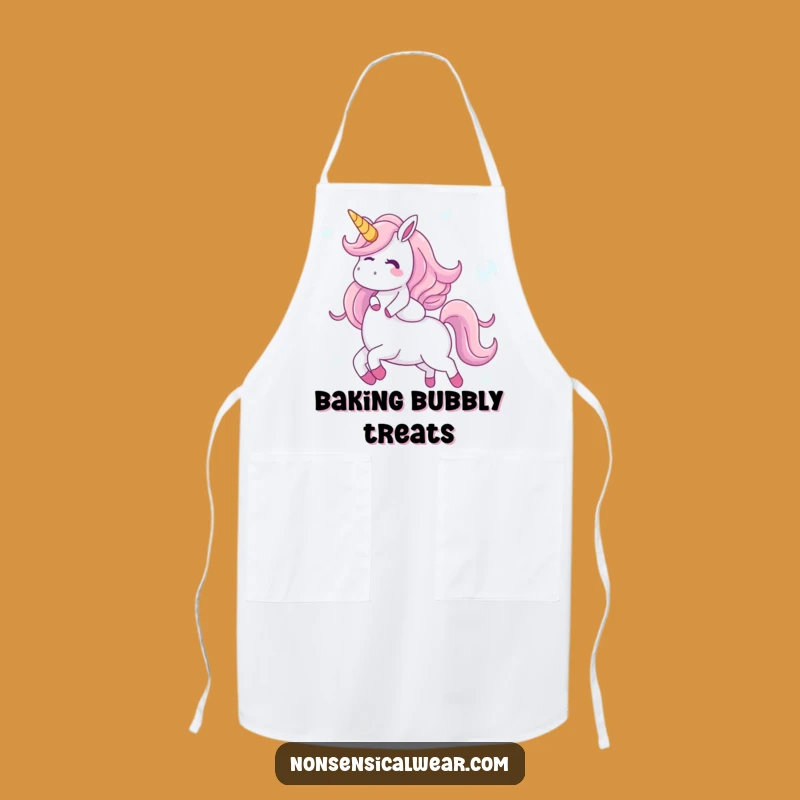 Funny Bubble Unicorn Apron - Chef Character's Magical Protection - Kitchen Gift