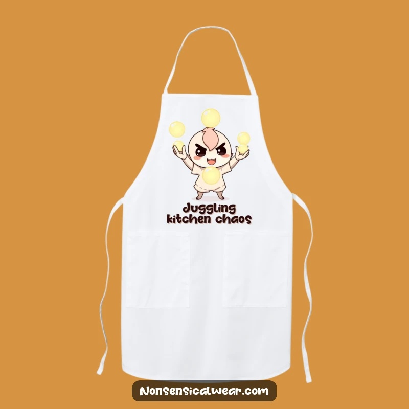 Funny Juggling Orbs Apron - Chef Character's Magical Protection - Kitchen Gift