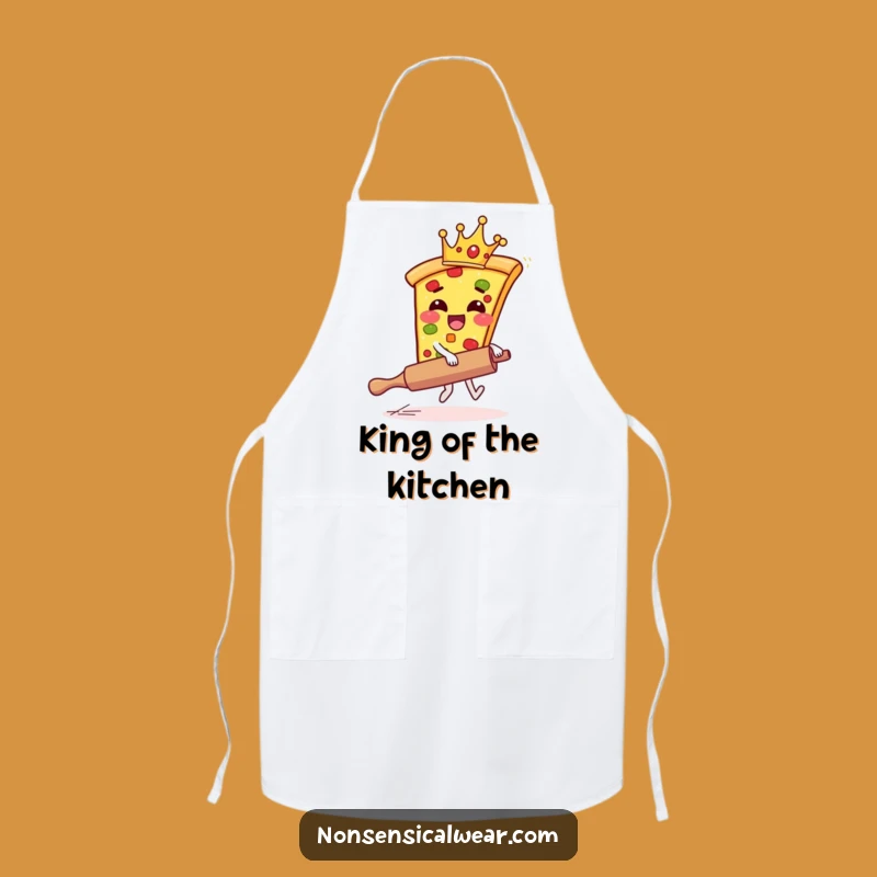 Funny Pizza Crown Apron - Hilarious Foodie Kitchen Wear Gift
