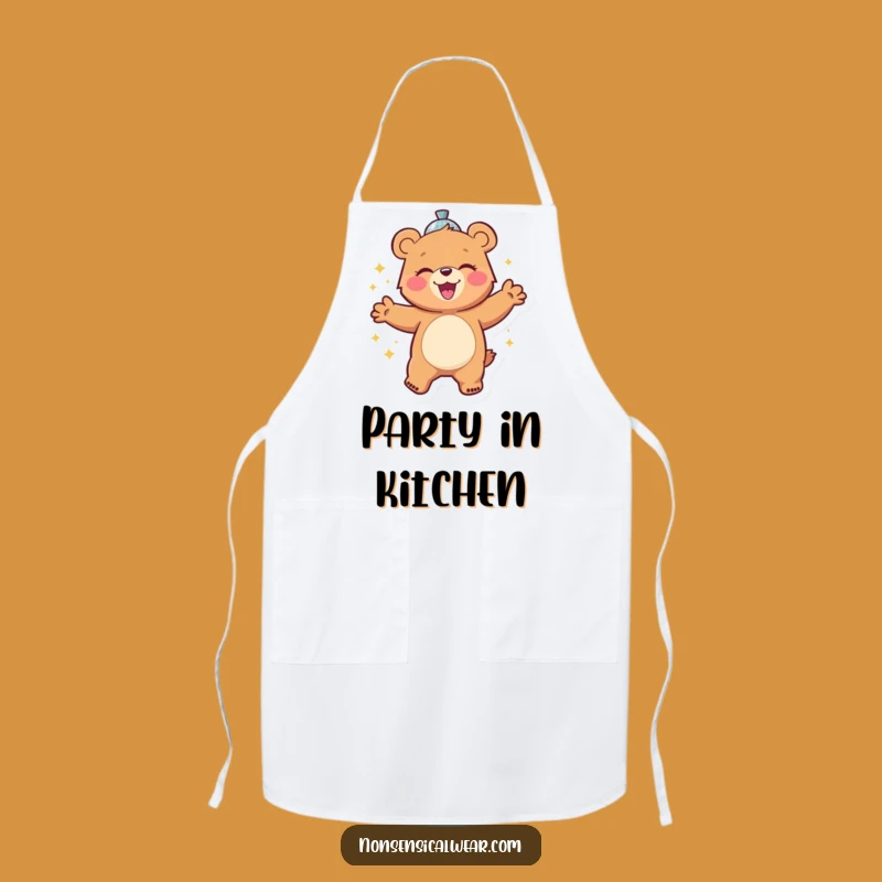 Funny Disco Dancing Bear Apron: Cook with Moves in This Hilarious Kitchen Gear