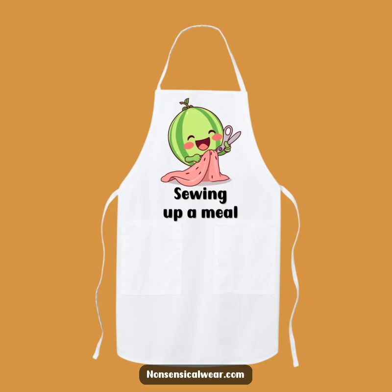 Funny Watermelon Scissors Apron: Happy Fruit Crafter Chef Funny Gift