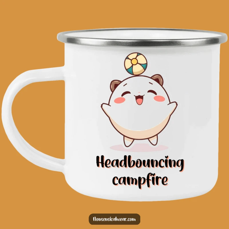 Adventure Funny Head Bounce Mug: Playful Character's Trail Fun!