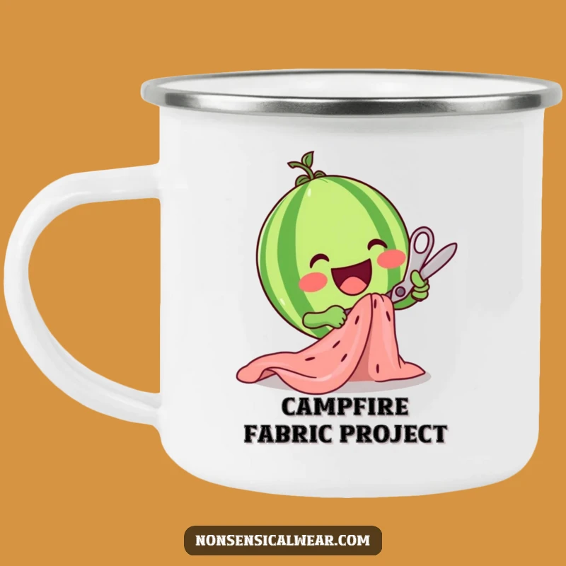 Adventure Funny Watermelon Scissors Camping Mug: Happy Crafter Gift