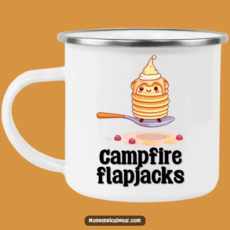 Funny Pancake Stack Camping Mug - Outdoor Breakfast Fun Gift