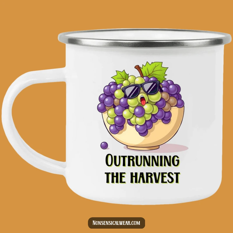 Funny Grapes Sunglasses Camping Mug - Outdoor Fruit Adventure Gift