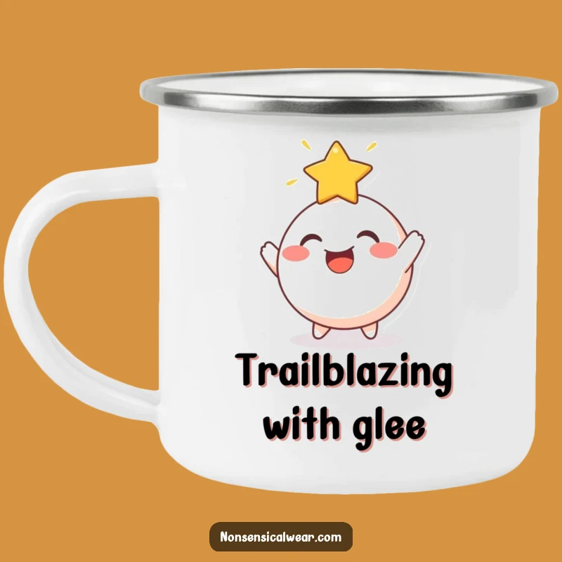 Funny Star Bouncing Round Character Camping Mug - Adventure Under the Stars