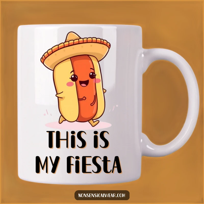 Funny Hot Dog Sombrero Mug - Hilarious Fiesta Foodie Gift Idea