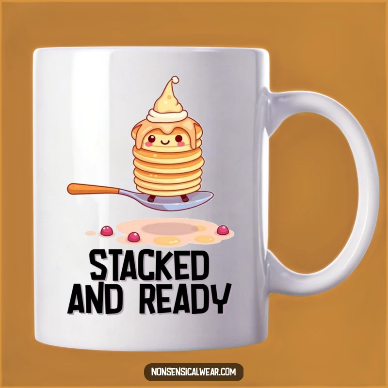 Funny Pancake Stack Mug - Hilarious Breakfast Balance Gift Idea