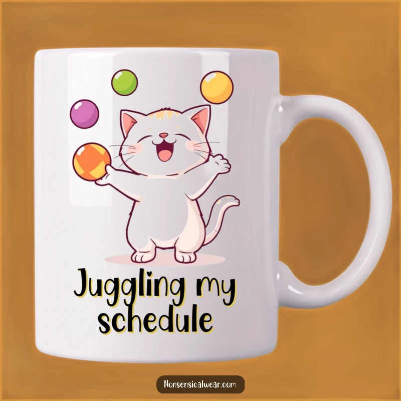 Funny Kawaii Cat Juggling Mug: Talented Kitty Pursuits for a Purrfect Gift