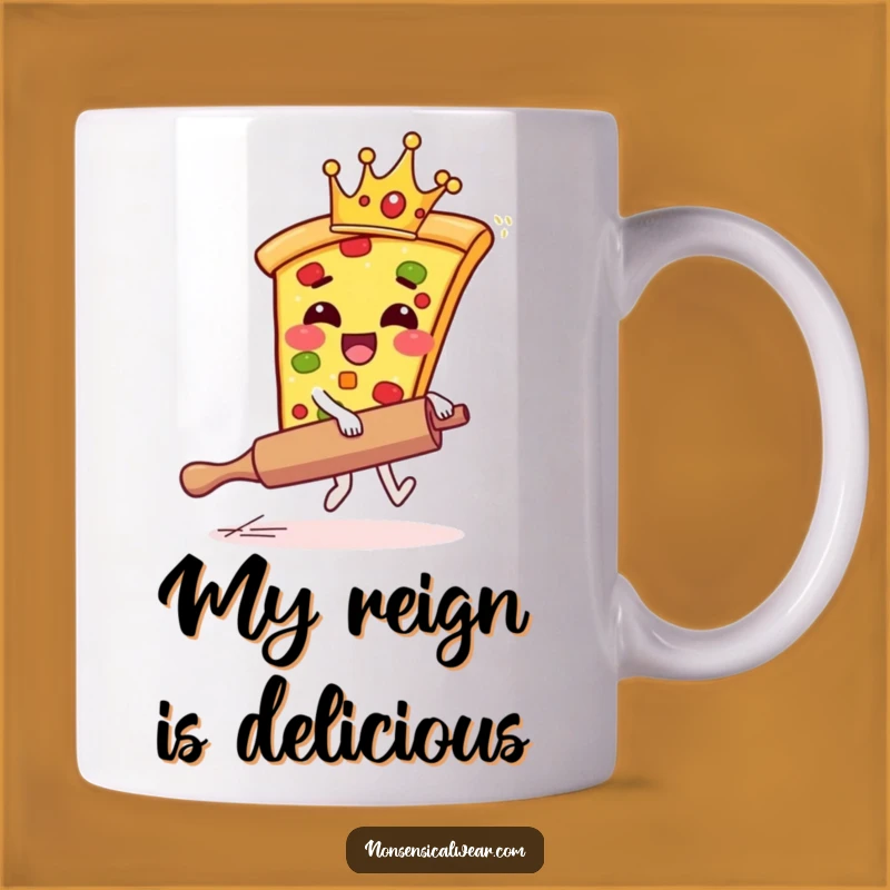 Funny Pizza Crown Mug - Hilarious Regal Foodie Gift Idea