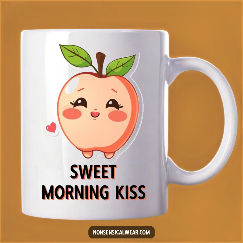Funny Apple Kiss Mug: Blushing Character Gift, Perfect Funny Gift for Sweethearts