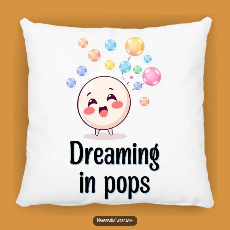 Funny Bubble Blowing Circle Character Pillow - Cozy Comfort with a Cheerful Touch