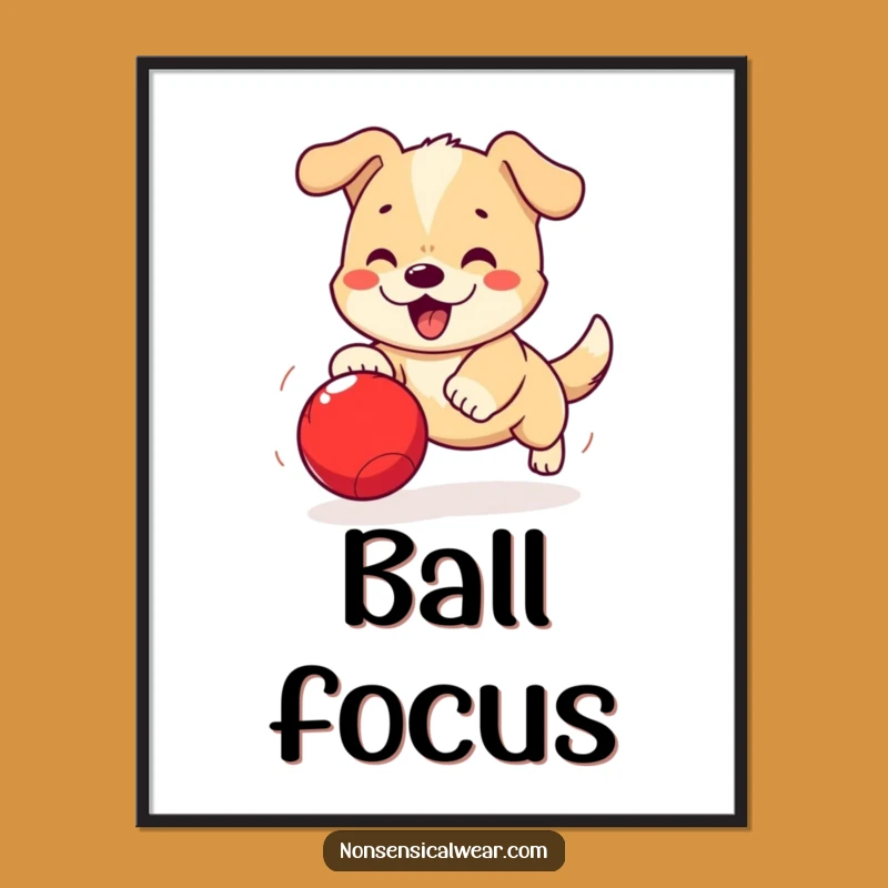 Funny Kawaii Dog Digital Art: Playful Pups and Bouncing Balls for Instant Fun