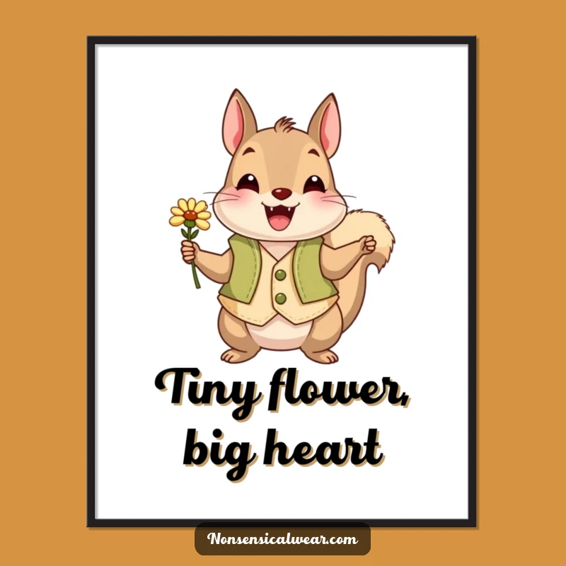 Funny Squirrel Vest Digital Print: Instant Charm for Your Walls