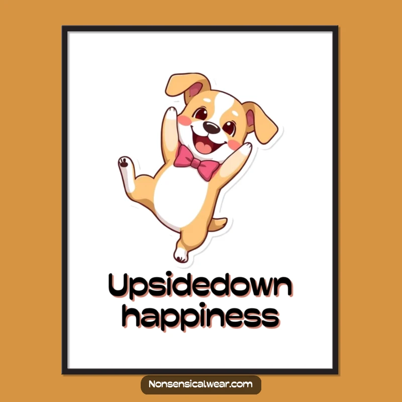 Funny Dog Somersault Digital Art - Instant Playful Wall Decor with Cheer