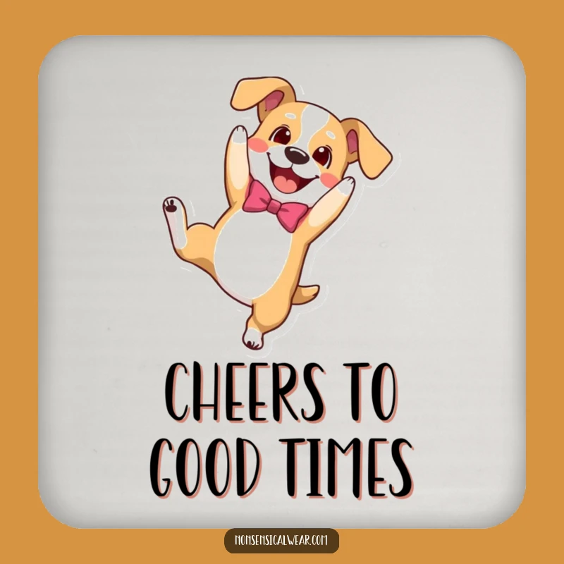Funny Dog Somersault Coaster - Protect Surfaces with Playful Pup Style