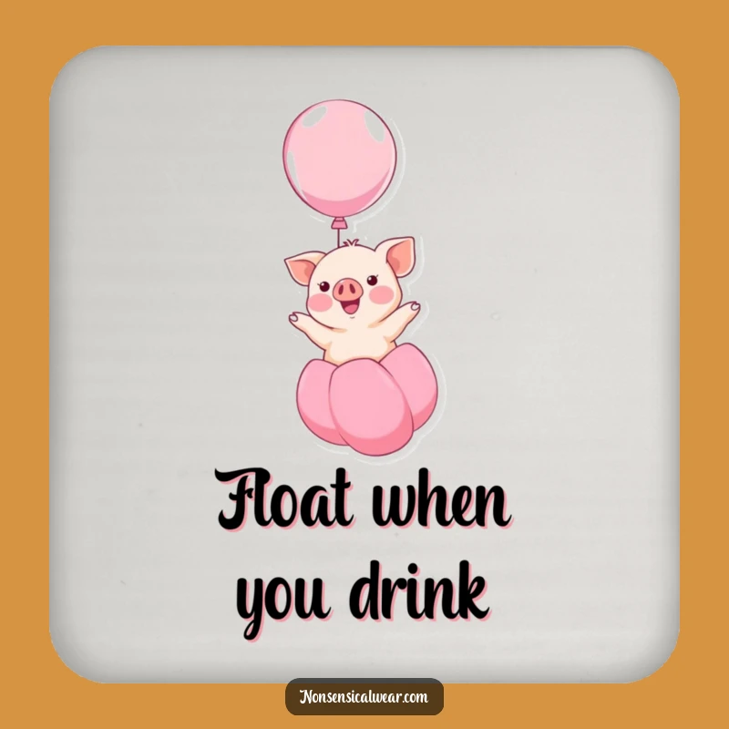 Funny Kawaii Piglet Balloon Coaster - Tabletop Smile!