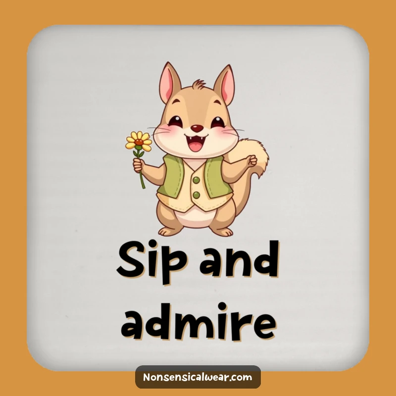 Funny Squirrel Vest Coasters: Protect Surfaces with Woodland Charm