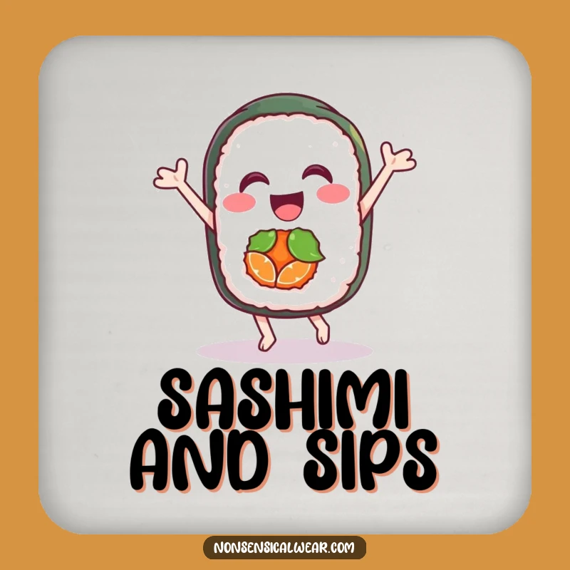 Funny Sushi Dance Coasters: Joyful Protection, Unique Funny Gift Set