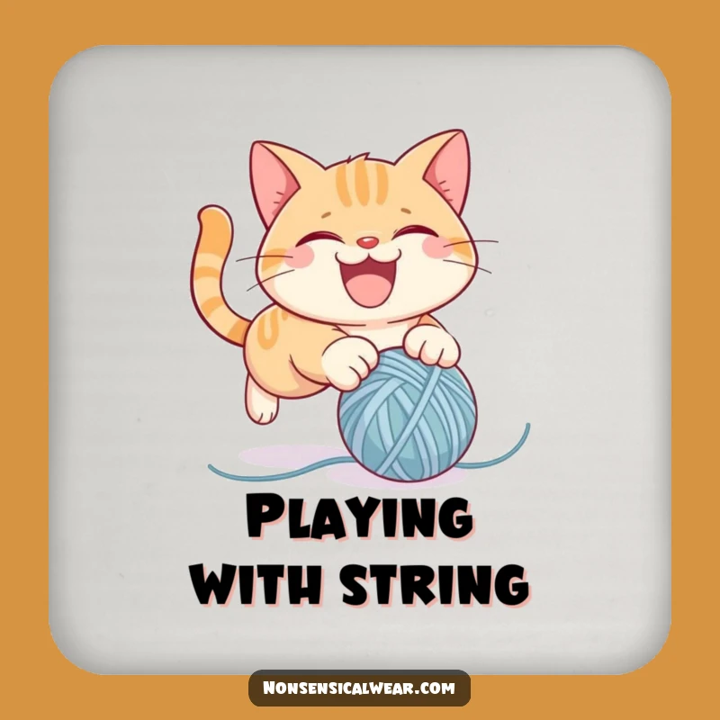Funny Cat Yarn Coasters: Mischievous Protection, Unique Funny Gift Set