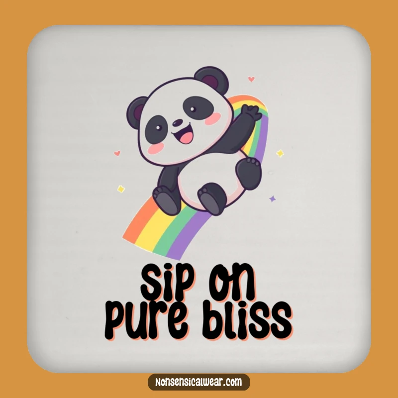 Funny Kawaii Panda Rainbow Coaster - Protect Surfaces with Funny Art