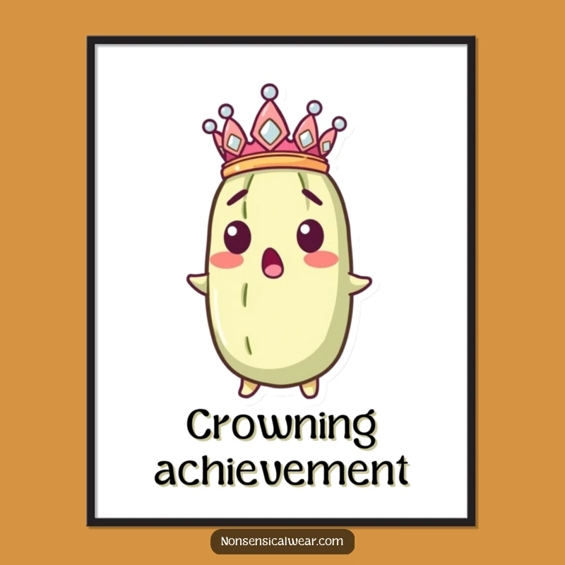 Funny Surprised Pickle King Poster: Regal Art for a Humorous Space