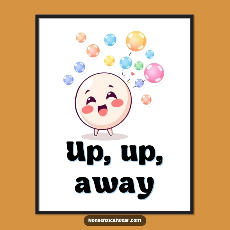 Funny Bubble Blowing Circle Character Poster - Inject Fun into Your Decor