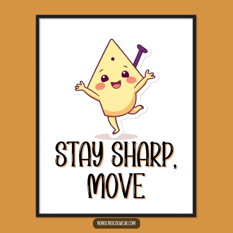 Funny Triangle Cartwheel Poster: Joyful Art, Geometric Energy, Unique Decor Gift