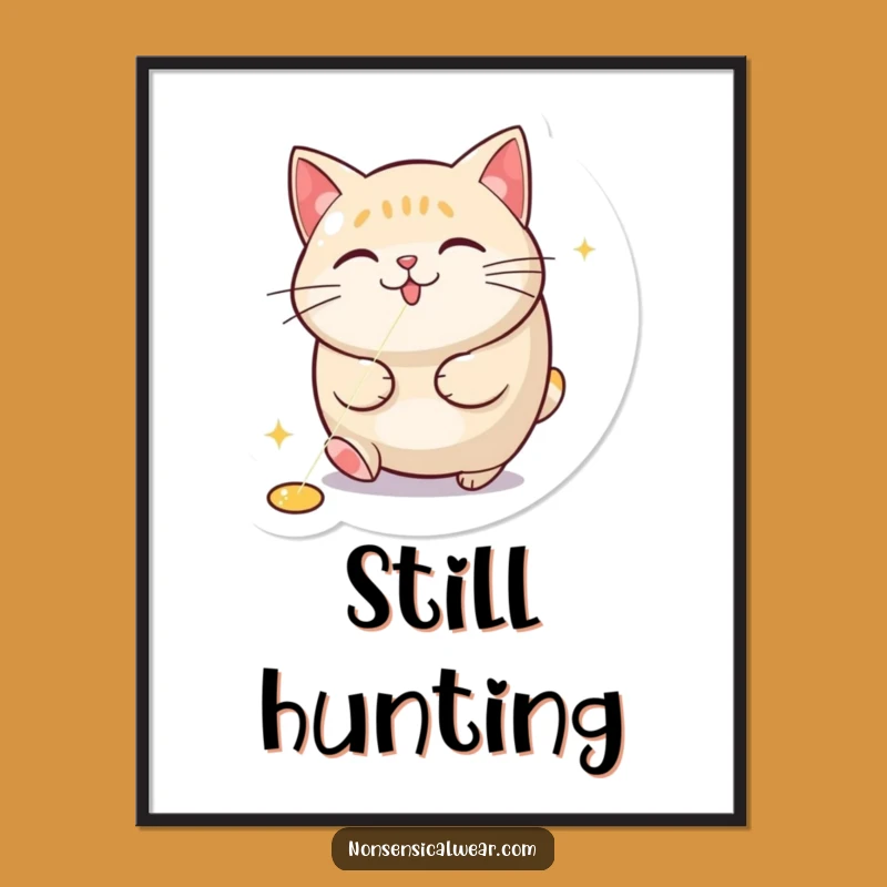 Funny Cat Laser Chase Poster: Hilarious Wall Art for Cat Lovers