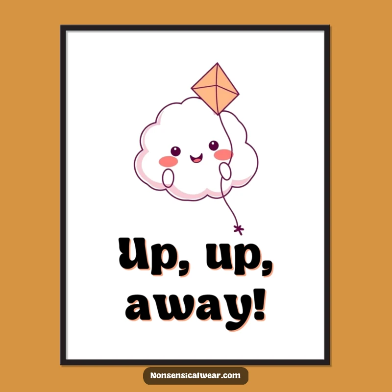 Funny Cloud Kite Poster: Decorate with Serene Joy Using This Hilarious Art