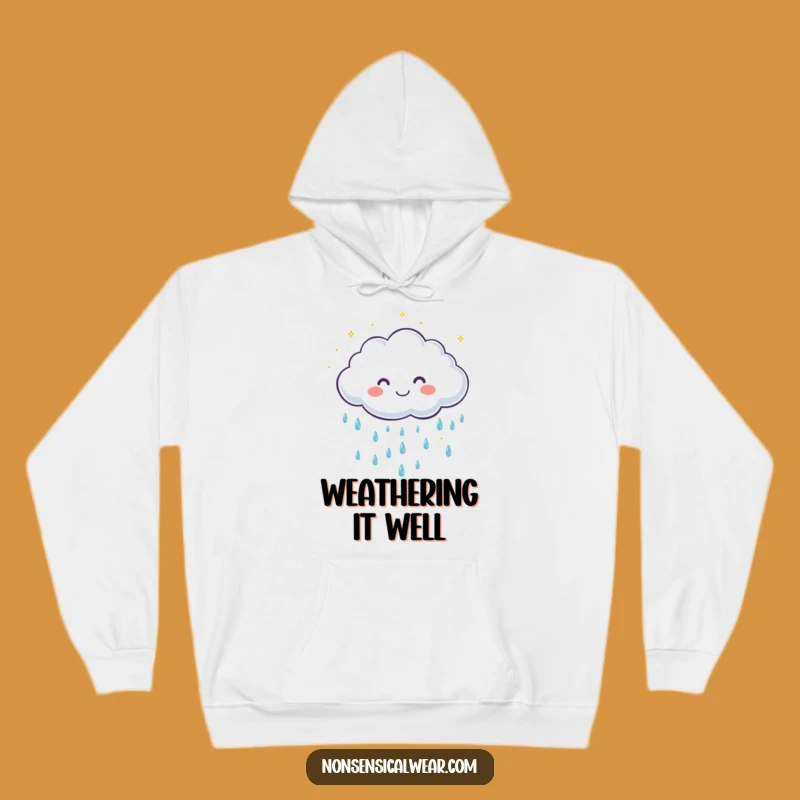 Funny Cloud Raindrops Hoodie: Cozy Cute Character, Sparkling Comfort, Ideal Gift