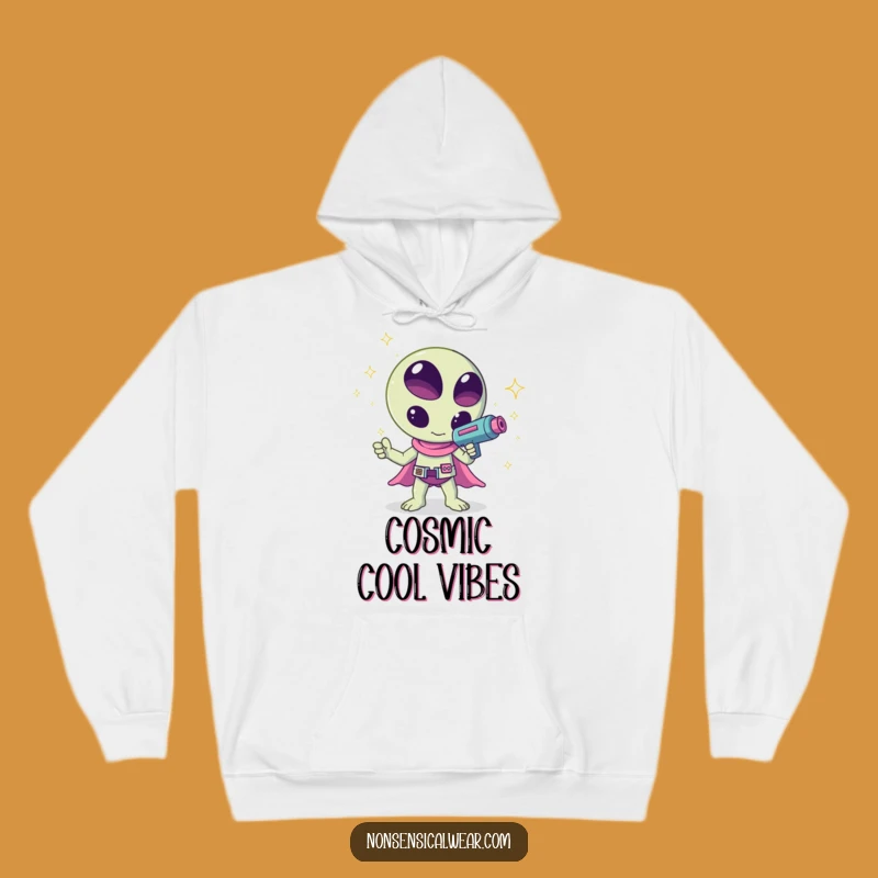 Funny Kawaii Alien Sparkle Hoodie - Cozy Galactic Comfort!