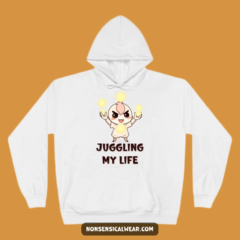 Funny Juggling Orbs Hoodie - Cozy Mischievous Character's Magic - Unique Gift