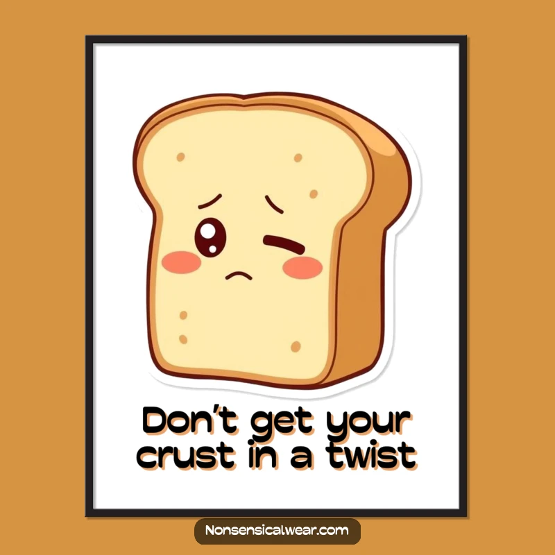 Funny Free Printable Wall Art: Bewildered Bread Loaf - Quirky Downloadable Decor