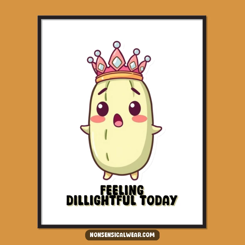 Funny Free Printable Wall Art: Surprised Pickle Crown Quirky Downloadable Decor