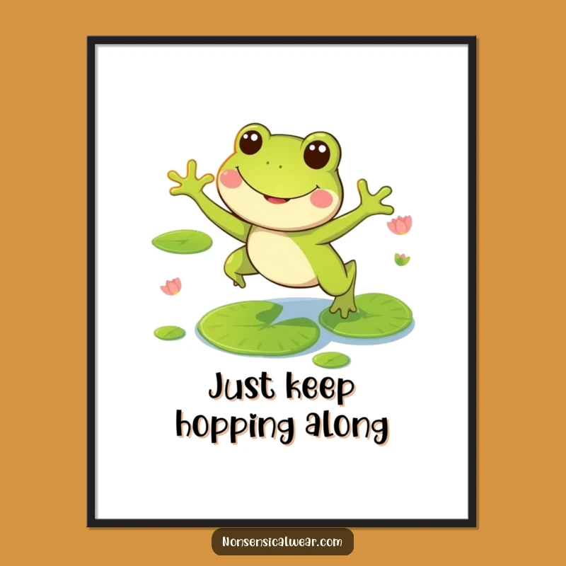Free Printable Frog Wall Art: Lily Pad Hop - Funny Downloadable Decor