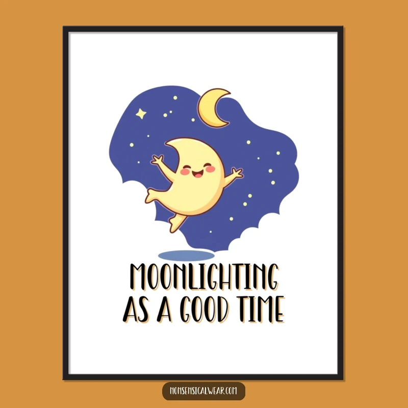 Free Printable Wall Art: Moon Cartwheel Night Sky Whimsy Downloadable Decor