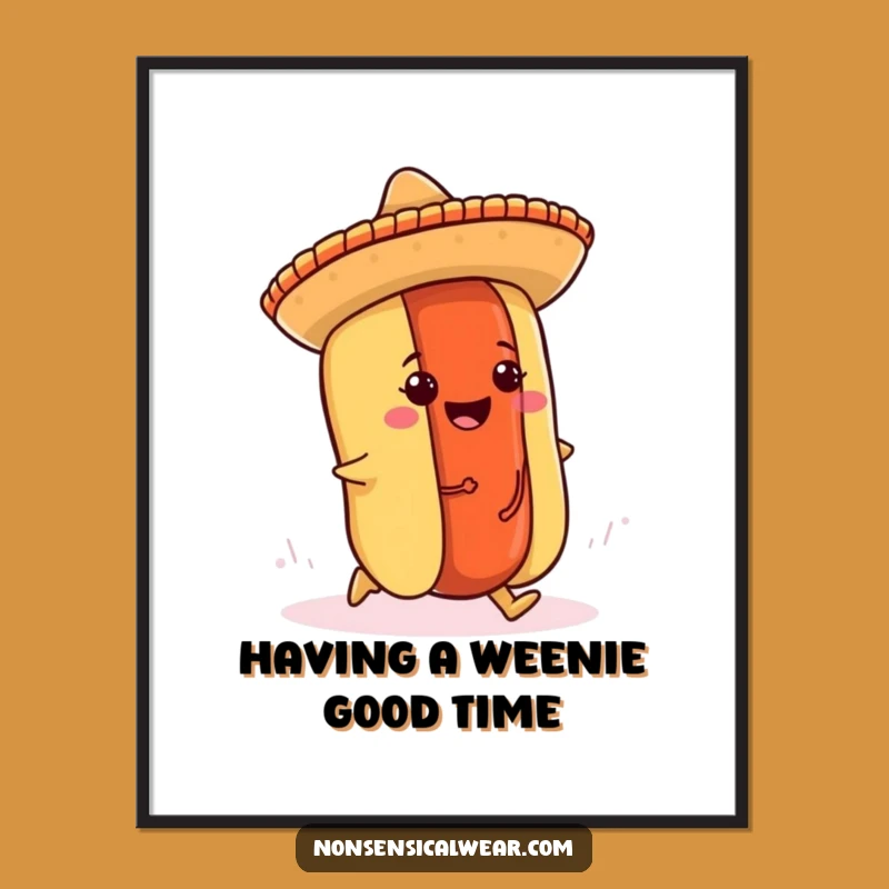 Free Printable Wall Art: Tripping Hot Dog Funny DIY Art Downloadable