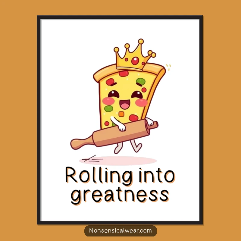 Free Printable Wall Art: Pizza Rider Funny DIY Art Downloadable Decor