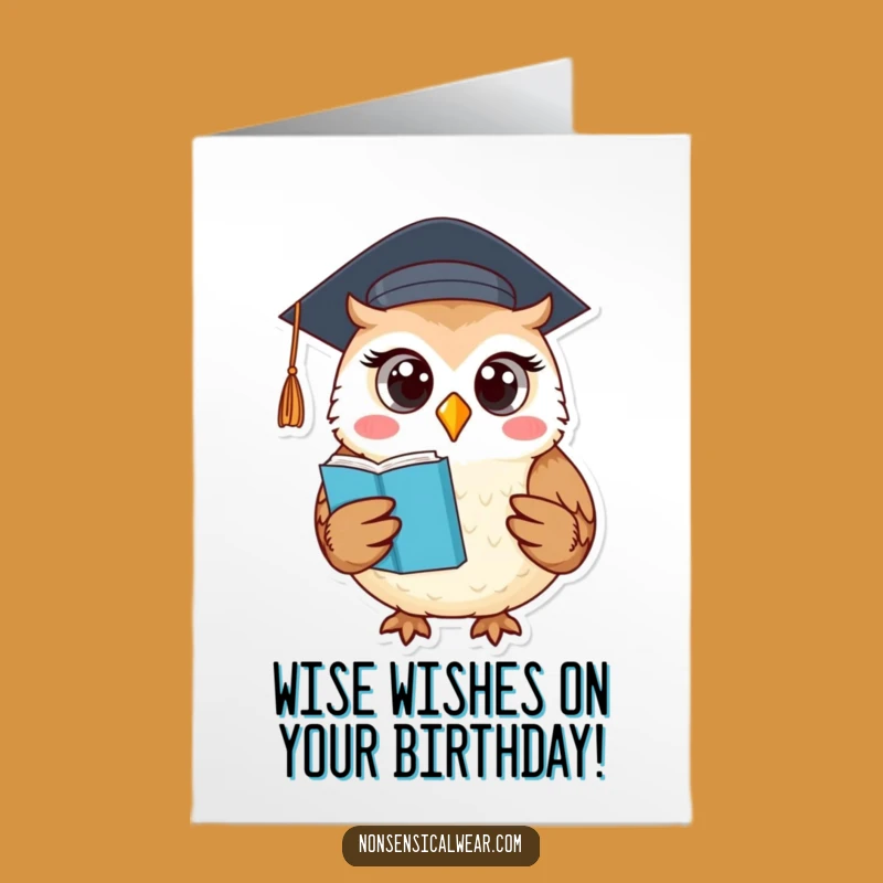 Free Printable Owl Graduation Birthday Card: Wise Wishes - Funny Downloadable