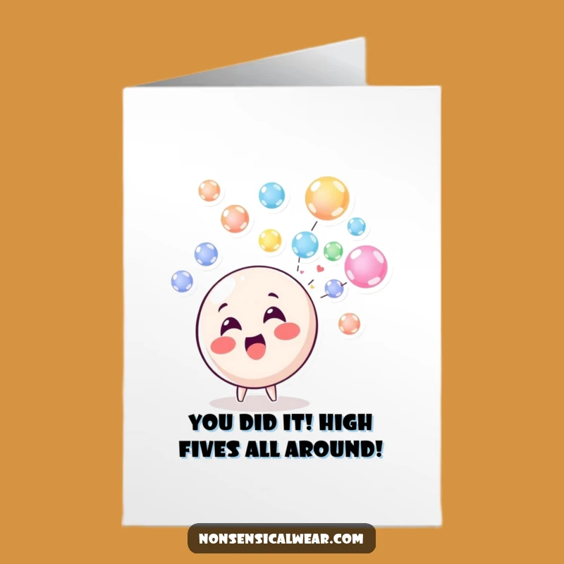 Free Printable Bubble Character Congrats Card: Funny Downloadable for Any Celebration