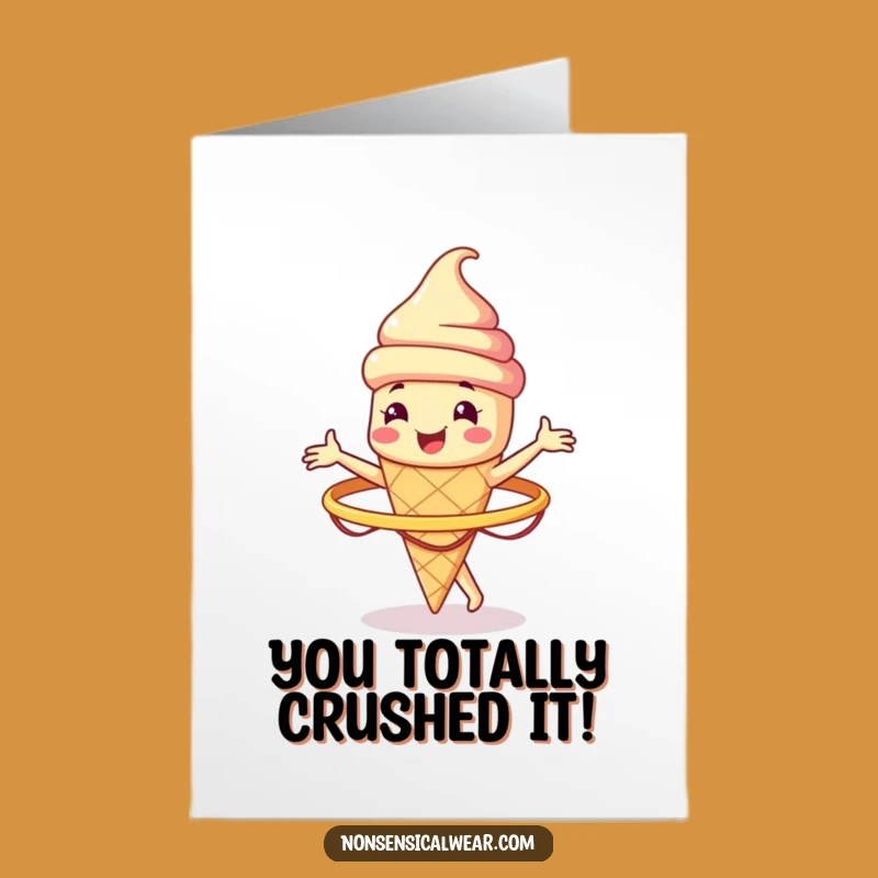 Free Printable Ice Cream Cone Congrats Card: Hula Hoop Fun for a Sweet Achievement