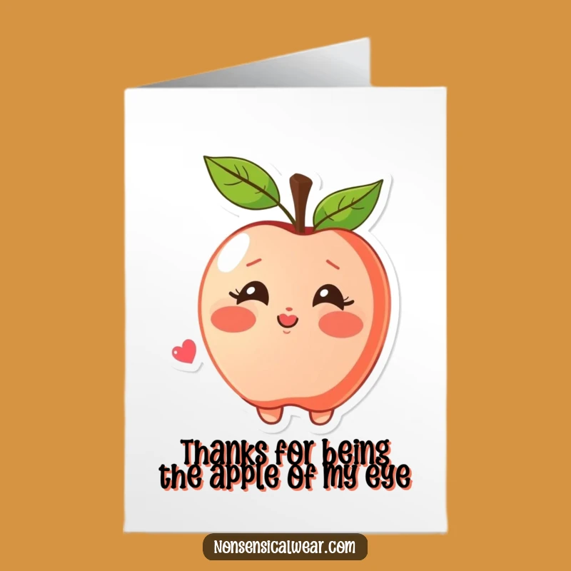 Free Printable Apple Thank You Card: Kiss Blowing Sweet Gratitude