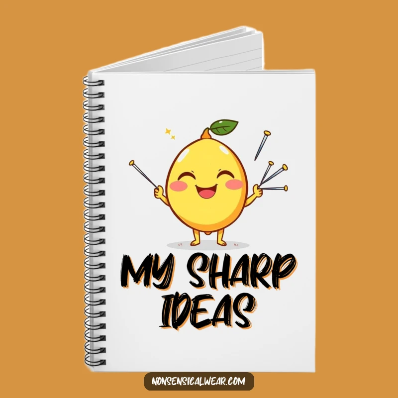 Funny Happy Lemon Juggling Needles Notebook: Quirky Journal for Crafters