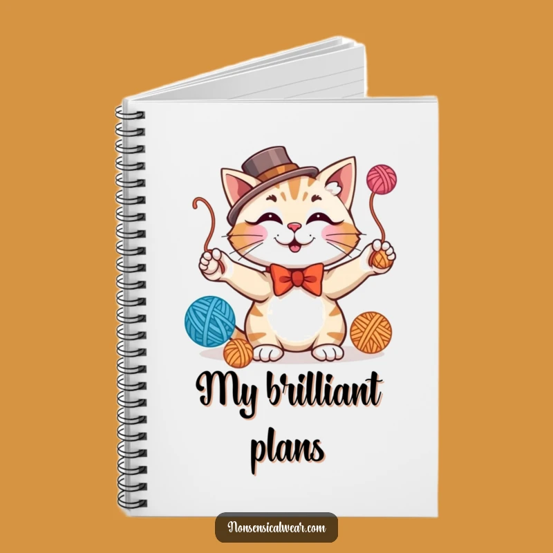 Funny Juggling Cat Notebook - Jot Down Ideas with Dapper Feline Flair