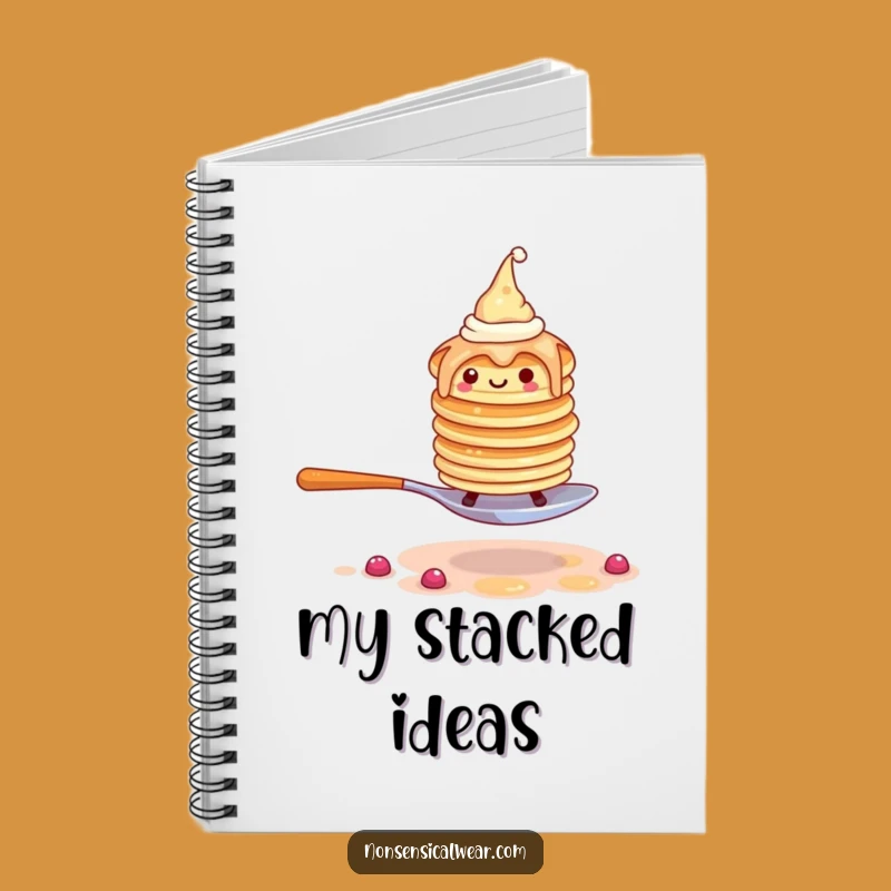 Funny Pancake Stack Notebook - Comedic Breakfast Journal Gift