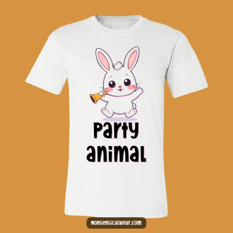 Funny Kawaii Bunny T-Shirt: Bounce into Fun with This Party Animal Tee