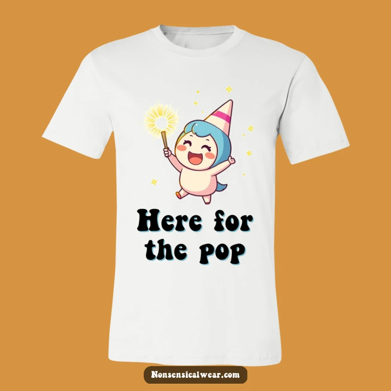 Funny Party Popper T-Shirt - Cheering Character's Glee - Hilarious Gift Idea