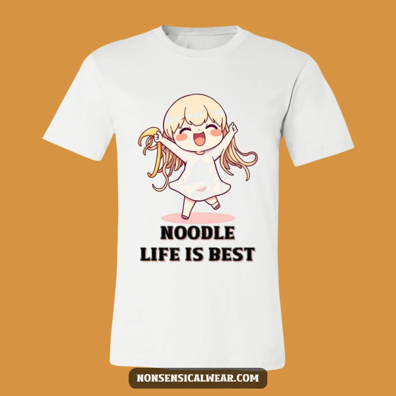 Funny Noodle Dance T-Shirt - Character's Wiggling Pasta Joy - Hilarious Gift Idea