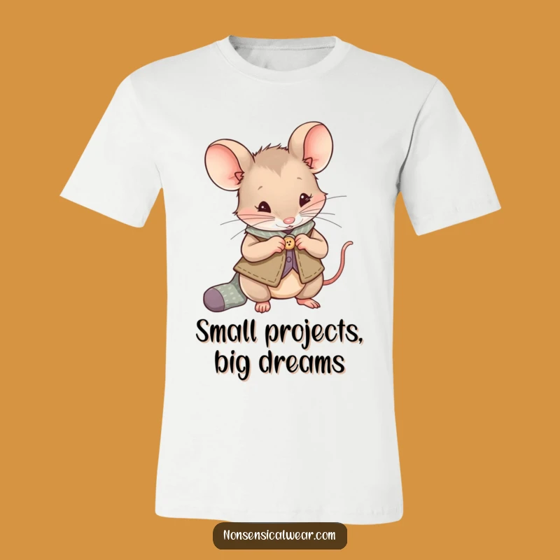 Funny Mouse Vest T-Shirt: Cheerful Sewer Mending Socks, Cute Funny Gift